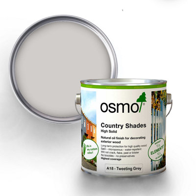 Osmo Country Shades Opaque Natural Oil based Wood Finish for Exterior A18 Tweeting Grey 125ml Tester Pot