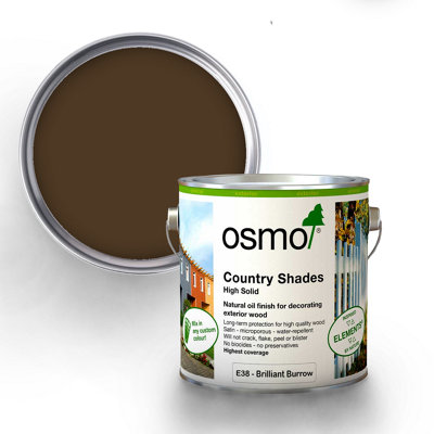 Osmo Country Shades Opaque Natural Oil based Wood Finish for Exterior E38 Brilliant Burrow 2.5L