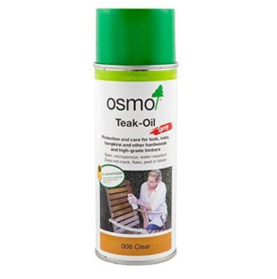 Osmo Decking or Furniture Oil Teak Clear 400ml Aerosol DIY at B&Q