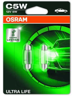 Osram 12v C5W 12v SV8.5-8 Ultra Life (6418ULT-02B) - 2 Pack