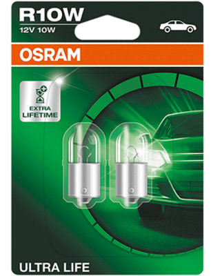 Osram 12v R10W 12v BA15s Ultra Life (5008ULT-02B) - 2 Pack