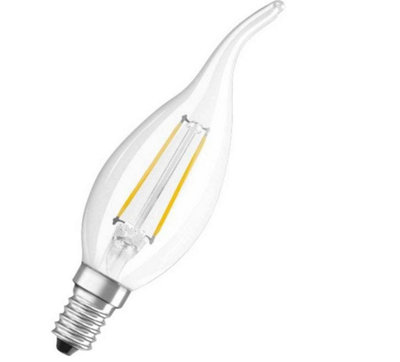 Osram 2.8w SES 2700k Clear LED Filament Candle Bulb - Extra Warm White