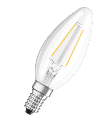 Osram 2.8w SES 2700k Frosted Dimmable LED Filament Candle Bulb - Extra Warm White