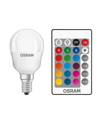 Osram 4.2w Dimmable RGBW LED Golf E14 with Remote Control