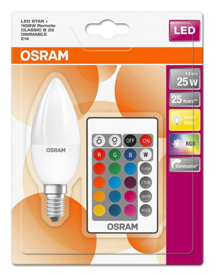 Osram 4.2w E14 RGBW Frosted LED Candle Bulb