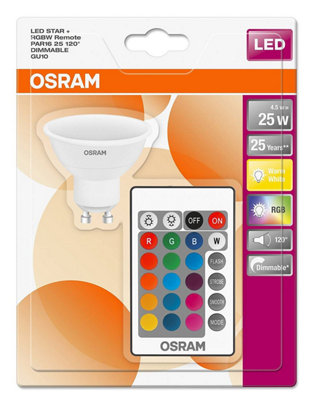 Osram 4.5w GU10 RGBW LED Bulb - Colour Changing