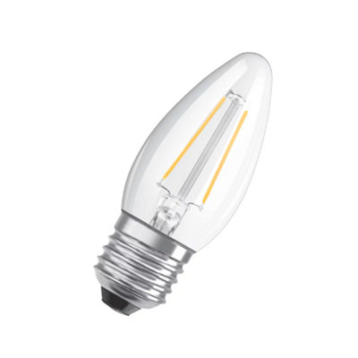 Osram 4.8w E27 2700k Clear Dimmable LED Candle Bulb - Extra Warm White