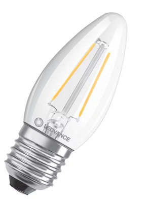 Osram 4.8w ES 2700k Clear Dimmable LED Filament Candle Bulb - Extra Warm White