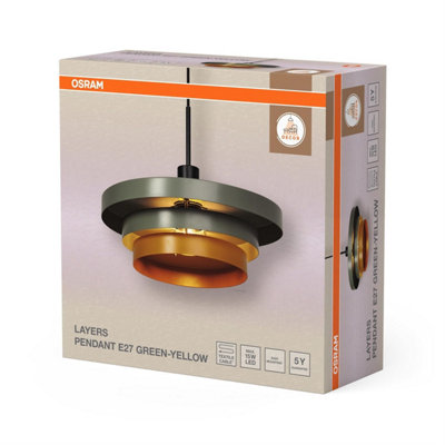 Osram Decor Layers Pendant Ceiling Light E27 Green-Yellow Max 15W LED Modern