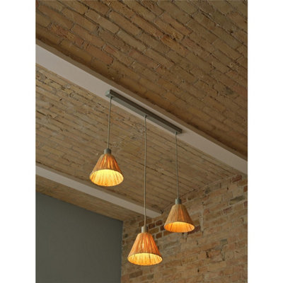 Osram Decor Raffia Pendant Linear LED Ceiling Light 3XE27 Green 3x15W Modern