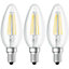 Osram LED Candle 4.8W E14 Dimmable Parathom Warm White Clear (3 Pack)