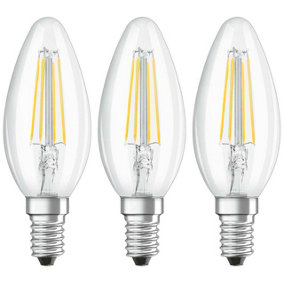 Osram LED Candle 4.8W E14 Dimmable Parathom Warm White Clear (3 Pack)