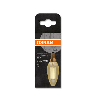 Osram LED Filament Candle 4W E14 Vintage 1906 Extra Warm White Gold (3 Pack)