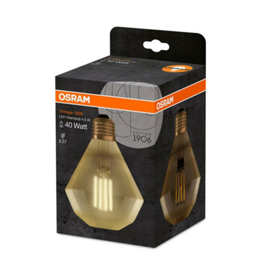 Osram LED Filament Diamond 4W E27 Vintage 1906 Extra Warm White Gold 3 Pack
