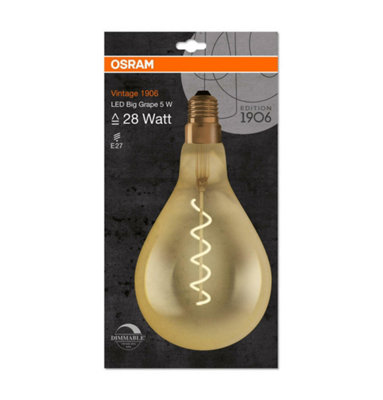 Osram LED Filament Giant GLS 4W E27 Dimmable Vintage 1906 Extra Warm White Gold