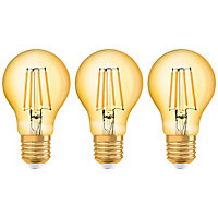 Osram LED Filament GLS 6.5W E27 Vintage 1906 Extra Warm White Gold (3 Pack)