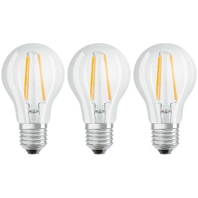 Osram LED GLS 4.8W E27 Dimmable Parathom Warm White Clear (3 Pack)