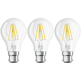 Osram LED GLS 6.5W B22 Dimmable Parathom Warm White Clear (3 Pack)