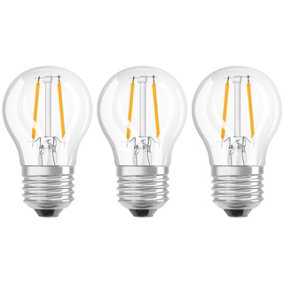 Osram LED Golfball 4.8W E27 Dimmable Parathom Warm White Clear (3 Pack)