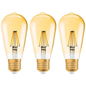 Osram LED ST64 6.5W E27 Dimmable Vintage 1906 Extra Warm White Clear (3 Pack)