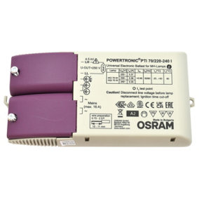 OSRAM POWERTRONC INTELLIGENT PTi I, 70W, ECG for HID Lamps with Cable Clamp, 220-240V