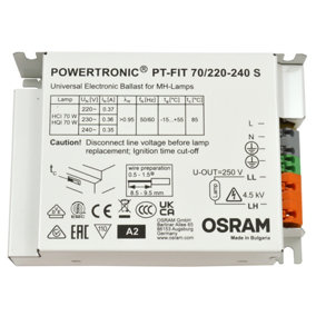 OSRAM POWERTRONC PT-FIT S, 70W, ECG for HID Lamps, 220-240V
