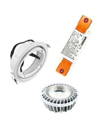 OSRAM PrevaLED Coin111 Downlight Kit, 4300lm, 3000K, 80CRI, 40Degree, including Driver and Holder