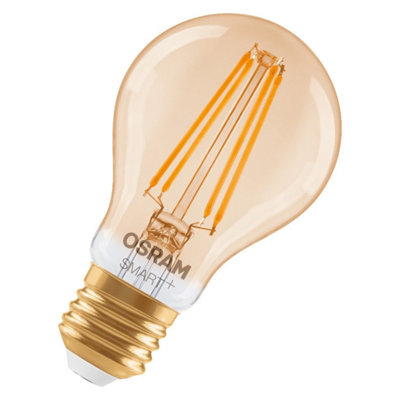 Osram Smart+ Matter E27 Filament Classic A 53 Light Bulb 6W Dimmable 4 Pack