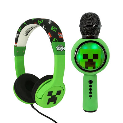 OTL Minecraft Wireless Headphones and Karaoke Microphone Bundle