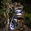 Otter Family Water Feature Light Up LED, Self Contained for Garden, Decking & Patio, Outdoor, Weatherproof, Height 76cm