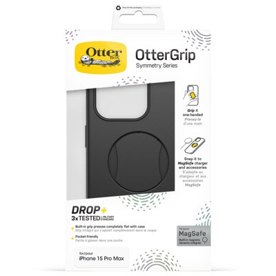 OtterBox OtterGrip Symmetry Case Apple iPhone 15 P-Max Black - 6