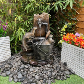 Otters at Tap Animal Animal Fountain Mains Plugin Powered Water Feature