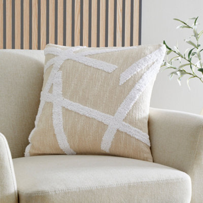 Otto 100% Cotton Tufted Textured Natural Filled Cusion
