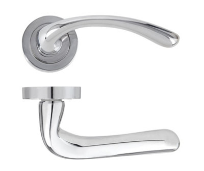 Otto Premium Handle, Lever on Round Rose - Polished Chrome Price Comparisons | Compare The Build