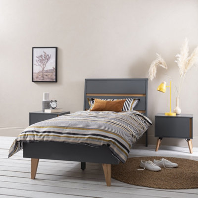 Otto Single Bed Frame in Silk Grey