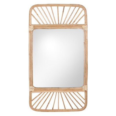 Ouko Rattan Rectangular Wall Mounted Mirror