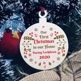 Our First Christmas In Our Home Lockdown Christmas Tree Decoration Couple Gift