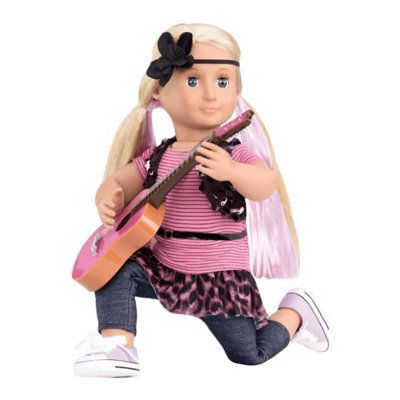 Our Generation Deluxe Layla Rock Doll & Book 46cm Musician Doll with ...