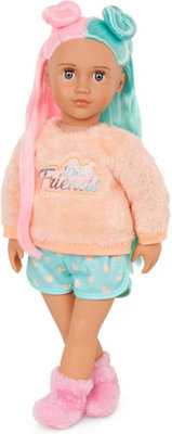 Our Generation Lumi – 45,7 Cm Best Friend Puppe Mit Mehrfarbigen Haaren & Pyjama-Set – Inkl. Zubehör – Für Kinder Ab 3 Jahren