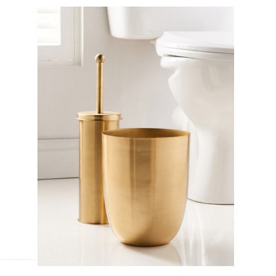 Brushed Brass Toilet Bowl Brush Gold - Threshold™