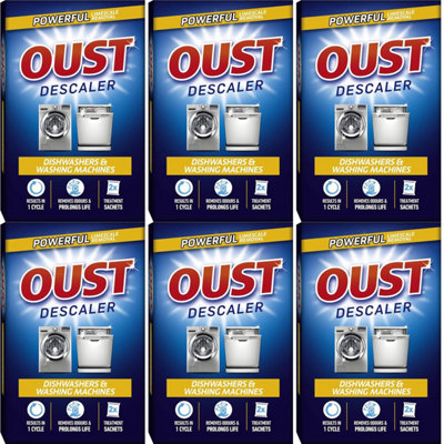 Oust Dishwasher & Washing Machine Descaler (2 Sachets) (Pack of 6)