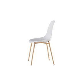 OUT & OUT Astrid White Dining Chair with White Oak Legs- Set of 2