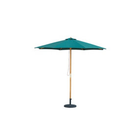 OUT & OUT Bali - Wooden Parasol - 2.95m - Hunter Green Weatherproof Fabric