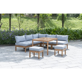 OUT & OUT Cali Teak Outdoor Garden Lounge Set - 7 Seats