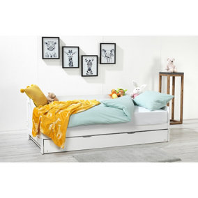 OUT & OUT Ellison Single Bed with Pull-out Trundle - Natural