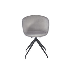 OUT & OUT Harper Grey Velvet Office Swivel Chair