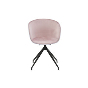 OUT & OUT Harper Pink Velvet Office Swivel Chair