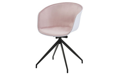 OUT & OUT Harper Pink Velvet Office Swivel Chair