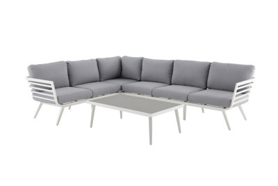 Ibiza grey deals corner sofa set