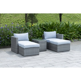 OUT & OUT Lima Outdoor Modular Rattan Chaise Lounge Set - 2 Seats
